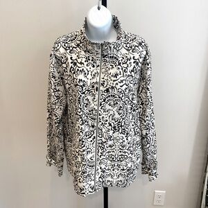 Chicos Black and Cream Jacket